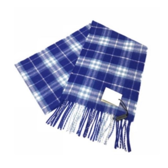 Burberry Bright Lapis Mini Classic Vintage Check Cashmere Scarf - Picture 3 of 4